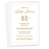 Sweet Booties Flat Baby Shower Invitation