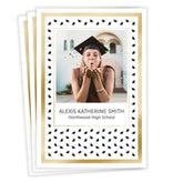 Gold and Black Preppy Hats Flat Graduation Announcement
