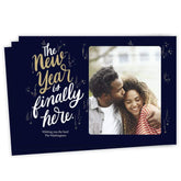 Celestial Flat New Year Photo Card