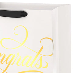 13" Congrats Calligraphy on Cream Large Gift Bag