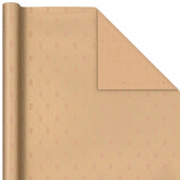 Gold Geometric on Kraft Wrapping Paper Roll, 15 sq. ft.