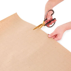 Gold Geometric on Kraft Wrapping Paper Roll, 15 sq. ft.