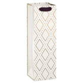13" Gold Diamonds on Cream Wine Gift Bag