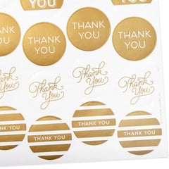 Gold Foil Thank-You Sticker Seals, 10 sheets
