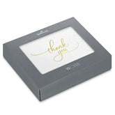 Gold Script on White Blank Thank You Notes, Pack of 10