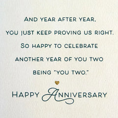 Celebrating Your Love Story Anniversary Card for Granddaughter and Spouse