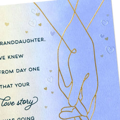 Celebrating Your Love Story Anniversary Card for Granddaughter and Spouse