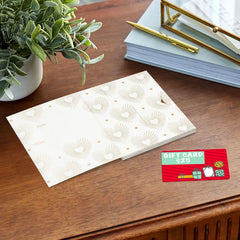 4.6" Gold Hearts on White Gift Card Holder Box