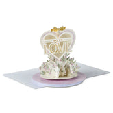 Gold Heart with Flowers Musical 3D Pop-Up Love Card with Motion