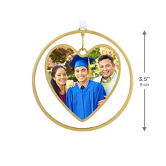 Gold Heart Metal Personalized Ornament, Custom Photo