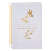 Hummingbird and Flowers Blank Thinking of You Card