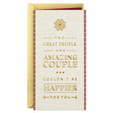 Two Great People, One Amazing Couple Money Holder Wedding Card