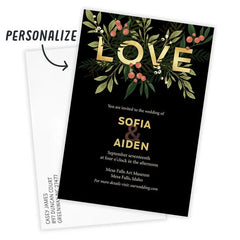 Botanical Love Flat Wedding Invitation