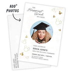 Disney Happiest Grad on Earth Flat Graduation Party Invitation