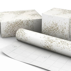 Gold Paint Splatter on Cream Wrapping Paper, 20 sq. ft.