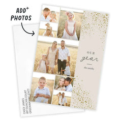 Gold Shimmer Our Year Flat Holiday Photo Card