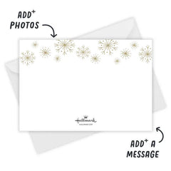 Elegant Sparkle and Snow Flat Holiday Photo Card