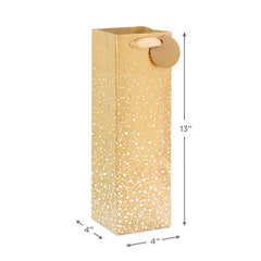 13" Gold Sparkle Wine Gift Bag