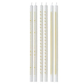 Gold Designs on Ivory Tall Triangular Birthday Candles, Pack of 6