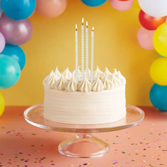 Gold Designs on Ivory Tall Triangular Birthday Candles, Pack of 6