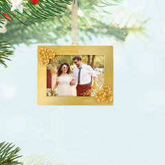 Our Wedding 2025 Metal Personalized Ornament, Custom Photo