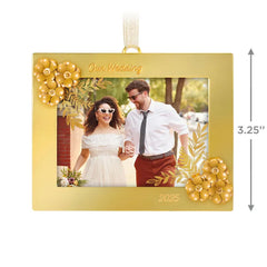 Our Wedding 2025 Metal Personalized Ornament, Custom Photo