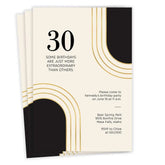 Gold and Black Arches Milestone Party Invitation