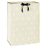 20" Gold Diamonds on Cream Jumbo Gift Bag