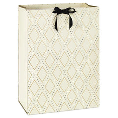 20" Gold Diamonds on Cream Jumbo Gift Bag