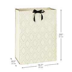 20" Gold Diamonds on Cream Jumbo Gift Bag