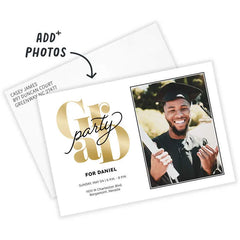 Black Script Flat Graduation Party Invitation