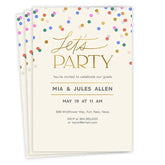 Gold and Confetti Graduation Invitation