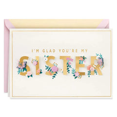 Glad You're My Sister Birthday Card for Sister