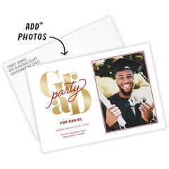 Red Script Flat Graduation Party Invitation