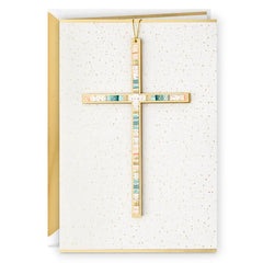 Painted Cross Decoration Religious Blank Card