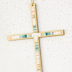 Painted Cross Decoration Religious Blank Card