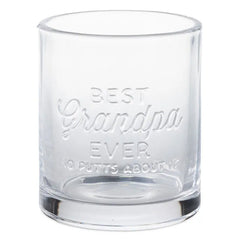 Best Grandpa Ever Lowball Glass With Golf Club Stirrer and Turf Coaster, 8.5 oz.