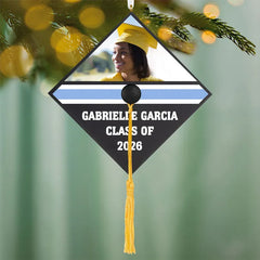 Graduation Cap Personalized Ornament, Custom Photo and Text