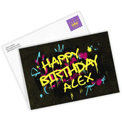 Graffiti Lettering Custom Birthday Card