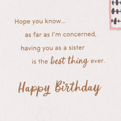 Grateful for All the Things Birthday Card for Sister