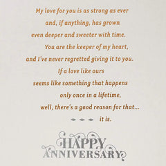 Our Love Is Once in a Lifetime Romantic Anniversary Card