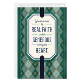 Plaid Blessed With You Religious Custom Father's Day Card