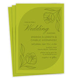 Green Simply Floral Flat Wedding Invitation