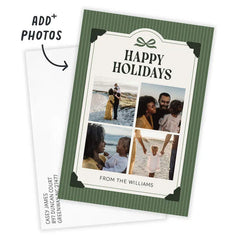 Striped Scrapbook Flat Holiday Photo Card