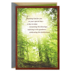 Thanking God for You Religious Birthday Card