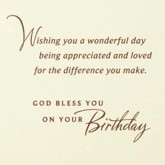 Thanking God for You Religious Birthday Card