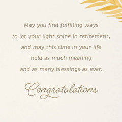 Let Your Light Shine Religious Retirement Card
