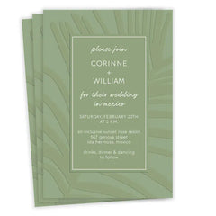 Minimal Tropical Fern Flat Wedding Invitation