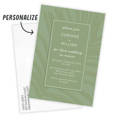 Minimal Tropical Fern Flat Wedding Invitation
