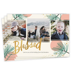 Blessed Yule Flat Christmas Photo Card